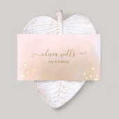 Gold Spritzer Script Tan Abstrakt Watercolor Visitenkarte
