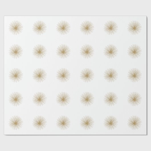 Gold Sputnik Starburst Geschenkpapier (Flach)
