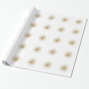 Gold Sputnik-Sternenexplosion Geschenkpapier
