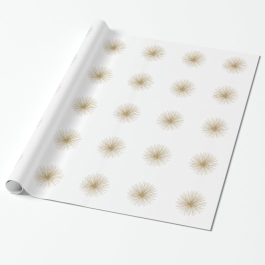 Gold Sputnik-Sternenexplosion Geschenkpapier (Ungerollt)