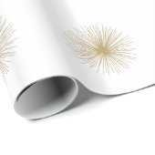 Gold Sputnik-Sternenexplosion Geschenkpapier (Rolleneckpunkt)