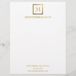 Gold Square für elegante Business Monogram-Logos Briefbogen