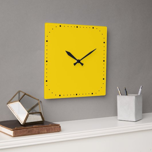 Gold Square Wall Clock ohne Zahlen Quadratische Wanduhr (Büro)