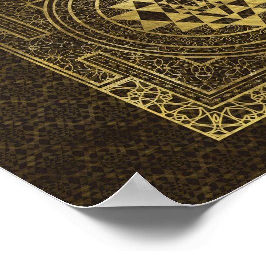 Gold Sri Yantra / Sri Chakra Poster (Ecke)