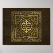 Gold Sri Yantra / Sri Chakra Poster (Vorne)