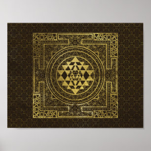 Gold Sri Yantra / Sri Chakra Poster