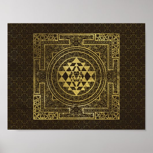 Gold Sri Yantra / Sri Chakra Poster (Vorne)