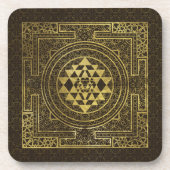 Gold Sri Yantra/Sri Chakra Untersetzer (Vorderseite)