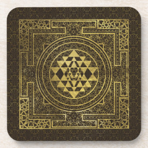 Gold Sri Yantra/Sri Chakra Untersetzer