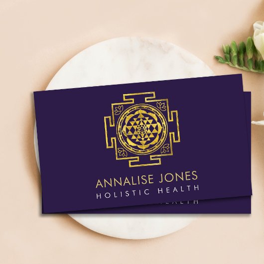 Gold Sri Yantra / Sri Chakra Visitenkarte