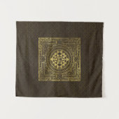 Gold Sri Yantra/Sri Chakra Wandteppich (Vorderseite (Horizontal))