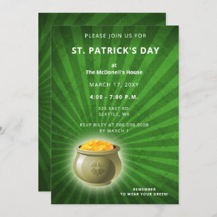 Gold St Patricks Day Party Einladung