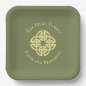 Gold St. Patrick's Day Personalisiert Celtic Pappteller (Vorderseite)