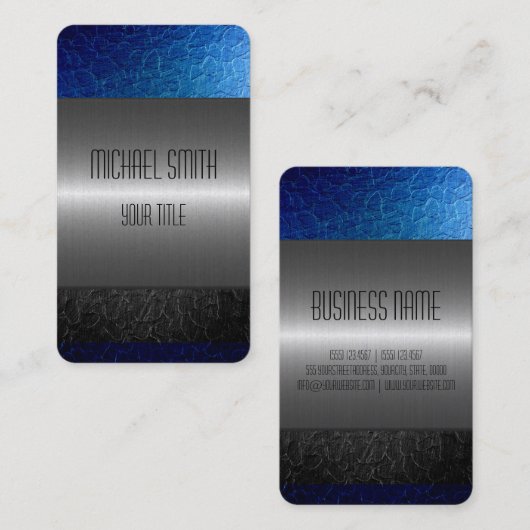 Gold Stainless Steel Metal Hole 2 Visitenkarte (Vorne/Hinten)