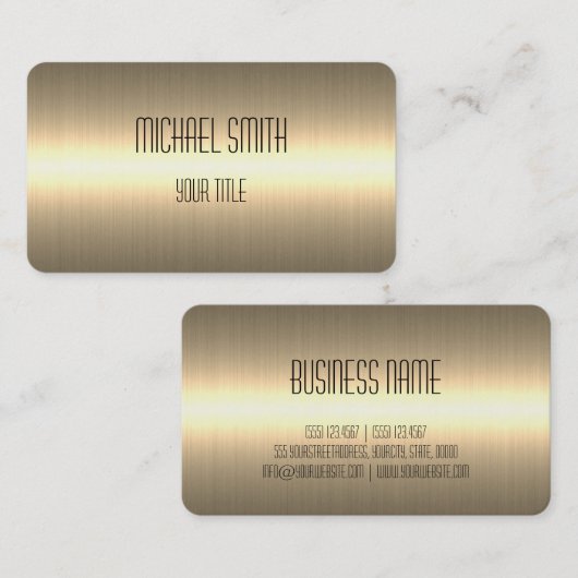 Gold Stainless Steel Metal Look #2 Visitenkarte (Vorne/Hinten)