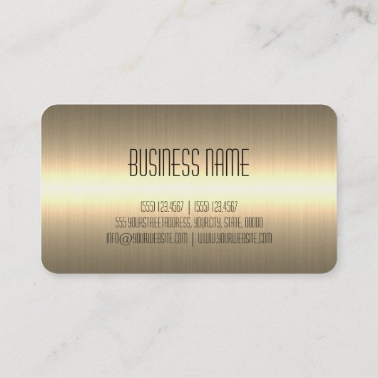 Gold Stainless Steel Metal Look #2 Visitenkarte (Rückseite)