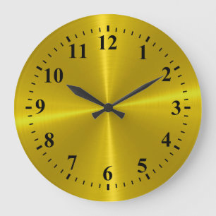 Gold Stainless Steel Metal Look Deco Große Wanduhr