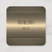 Gold Stainless Steel Metal Look Quadratische Visitenkarte (Vorderseite)