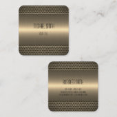 Gold Stainless Steel Metal Look Quadratische Visitenkarte (Vorne/Hinten)