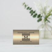 Gold Stainless Steel Metal Look Visitenkarte (Stehend Vorderseite)