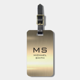 Gold Stainless Steel Metal Luggage Tag Gepäckanhänger
