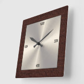 Gold Stainless Steel Moderne Burlap Border Quadratische Wanduhr (Winkel)