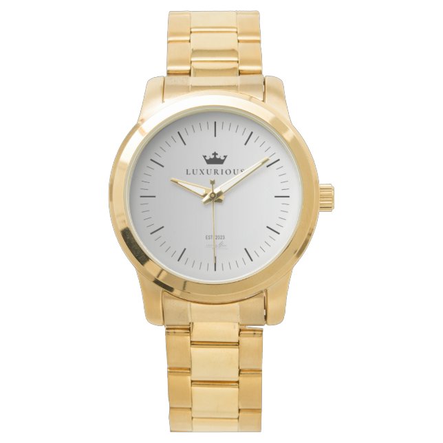 Gold Stainless Steel Watch von Luxury Armbanduhr (Vorderseite)