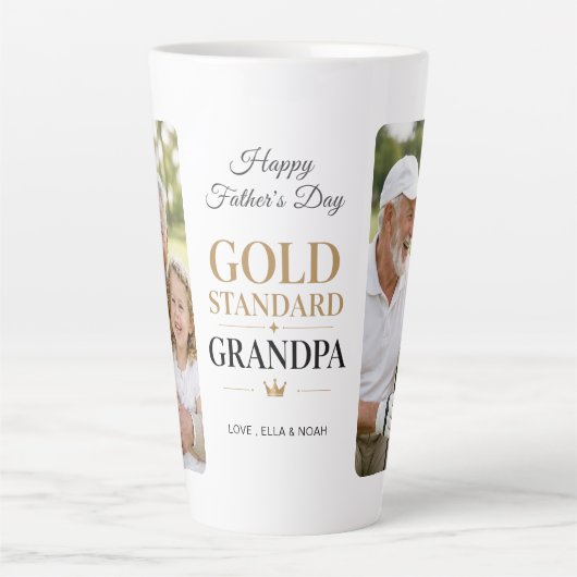 Gold Standard Opa Chic 2 Foto-Collage Latte Milchtasse (Vorderseite)