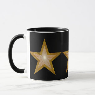 Gold Star 3 Sterne Ringer Tasse schwarz