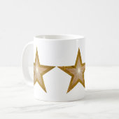 Gold Star 3 Sterne Tasse weiß (Vorderseite Links)