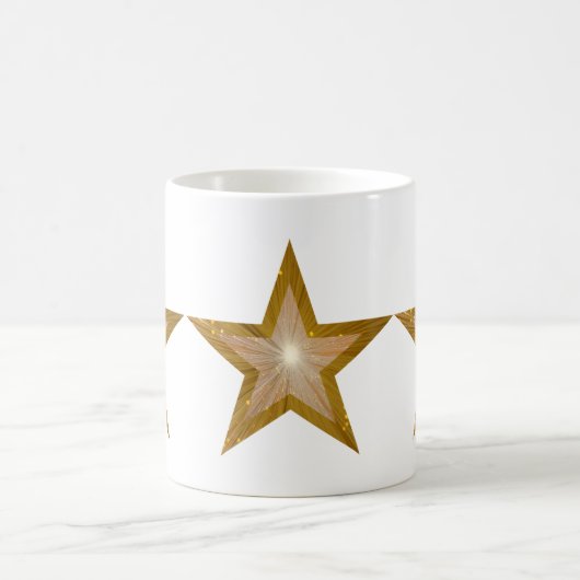 Gold Star 3 Sterne Tasse weiß (Mittel)