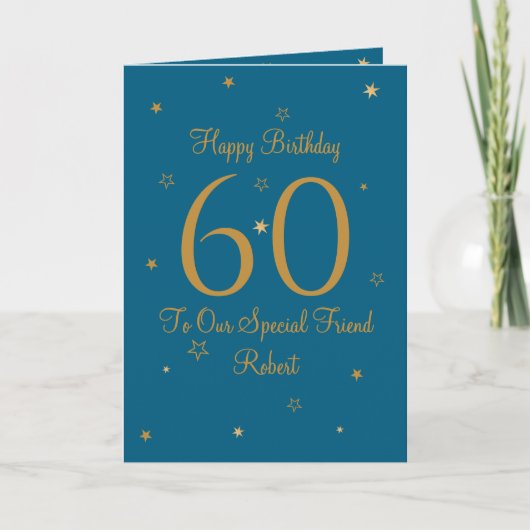 Gold Star 60th Birthday Card Karte (Vorderseite)