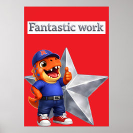 Gold star achievement poster product de