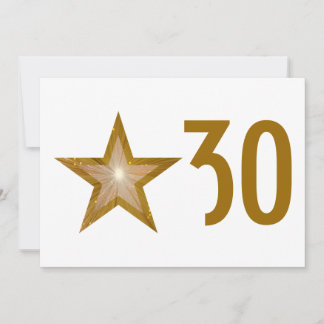 Gold Star "Age" - Einladung zum Geburtstag weiß