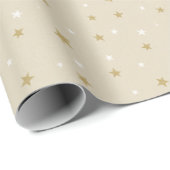 Gold Star Art Patterns Ein magischer Weihnachtsabe Geschenkpapier (Rolleneckpunkt)