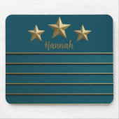Gold Star auf Aquamarin Mousepad (Vorne)