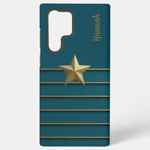 Gold Star auf Aquamarin Samsung Galaxy Hülle