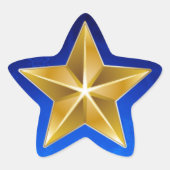 Gold Star auf Blue Card Umschlag Stern-Aufkleber (Vorderseite)