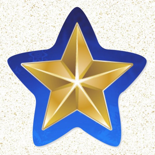 Gold Star auf Blue Card Umschlag Stern-Aufkleber