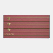 Gold Star auf der Rose Rosa Schreibtischmatte (Vorderseite)