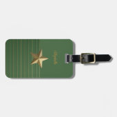 Gold Star auf Green Gepäckanhänger (Vorderseite horizontal)
