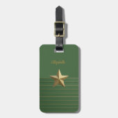 Gold Star auf Green Gepäckanhänger (Vorderseite vertikal)