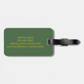 Gold Star auf Green Gepäckanhänger (Rückseite horizontal)