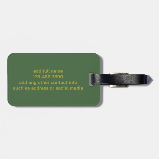 Gold Star auf Green Gepäckanhänger (Rückseite horizontal)