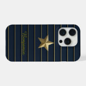Gold Star auf Navy Blue iPhone 15 Pro Hüllen Hülle (Rückseite (Horizontal))
