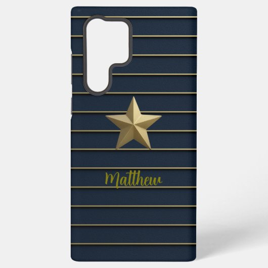 Gold Star auf Navy Blue Samsung Hüllen Samsung Galaxy Hülle (Rückseite)