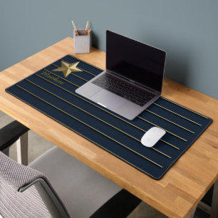 Gold Star auf Navy Blue Schreibtischunterlage