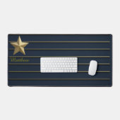 Gold Star auf Navy Blue Schreibtischunterlage (Tastatur & Maus)