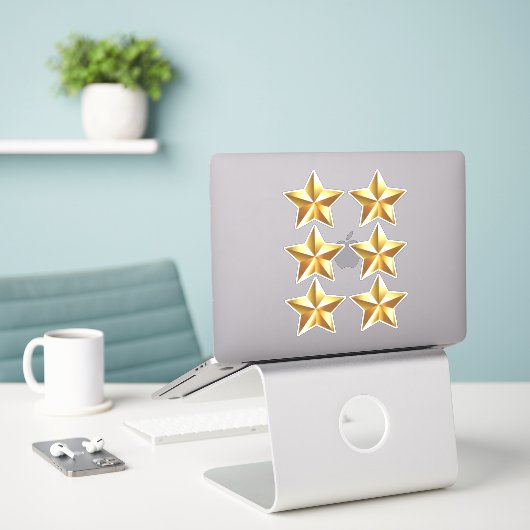 Gold Star Aufkleber (Laptop auf Schreibtisch)