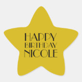 Gold Star Awards Night Happy Geburtstag Stern-Aufkleber (Vorderseite)